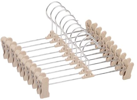 Broek Hangers, 10 Pack Rok Hangers Met Aanpassing Plastic Grip Broek Hangers U2JC khaki