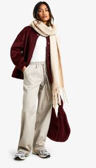 Broek Met Hoge Taille En Trekkoord, Beige - 34