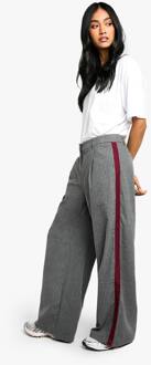 Broek Met Zijstripdetail, Fijn Gestreept, Wijde Pijpen, Getailleerde Broek, Grey - 40