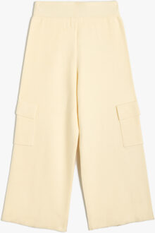 BROEKEN Hoge taille Brede pijpen Broek Beige