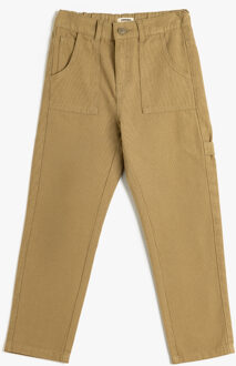 BROEKEN Normale taille Basis Broek Camel