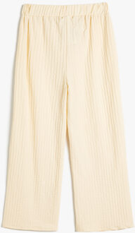 BROEKEN Normale taille Brede pijpen Broek Beige