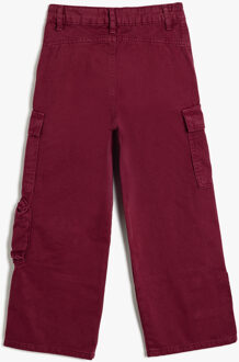 BROEKEN Normale taille Brede pijpen Jeansbroek Bordeaux