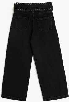 BROEKEN Normale taille Brede pijpen Jeansbroek Zwart