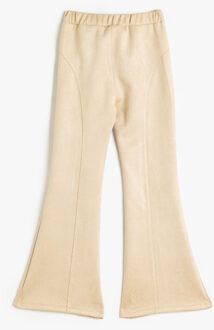 BROEKEN Normale taille Flare Broek Beige