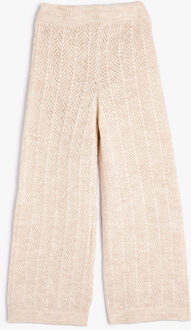 BROEKEN Normale taille Flare Broek Beige