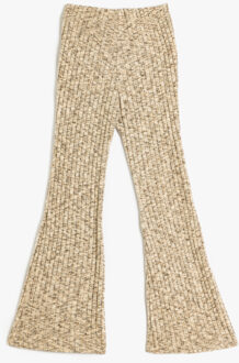 BROEKEN Normale taille Flare Broek Beige