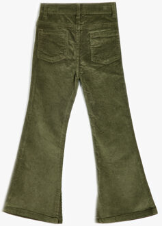 BROEKEN Normale taille Flare Broek Kaki