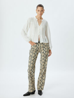 BROEKEN Normale taille Langer recht Broek Beige