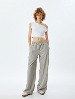 BROEKEN Normale taille Parachute Broek Lichtgrijs