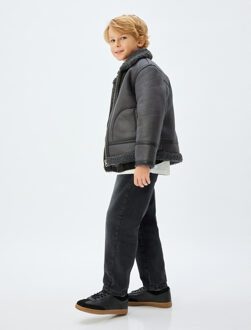 BROEKEN Normale taille Relax Jeansbroek Donkergrijs