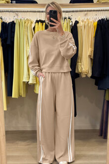 Broekset met Zijkantstrepen, Rechte Pasvorm Bruin