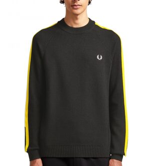 Broken Tipped Overarm Crew Neck Jumper - Zwart - Heren - maat  S