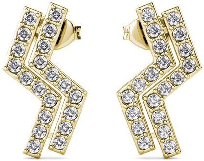 Brontide oorbellen - goud en kristal