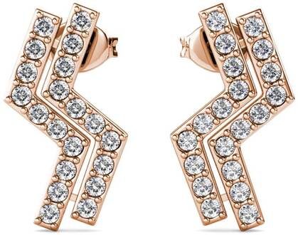 Brontide oorbellen - roségoud en kristal - maat