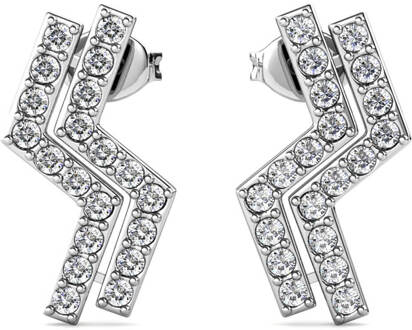 Brontide oorbellen - zilver en kristal