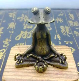 Bronzen Art Brons Gesneden Kikker Kleine Ornamenten
