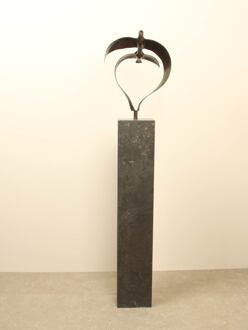 Bronzen beeld 2 vogels boven elkaar, 34 cm