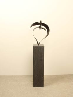 Bronzen beeld 2 vogels boven elkaar, 34 cm