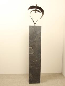 Bronzen beeld 2 vogels boven elkaar, 34 cm