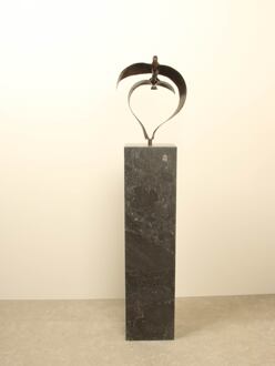 Bronzen beeld 2 vogels boven elkaar, 34 cm