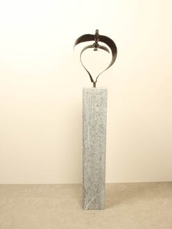 Bronzen beeld 2 vogels boven elkaar, 34 cm