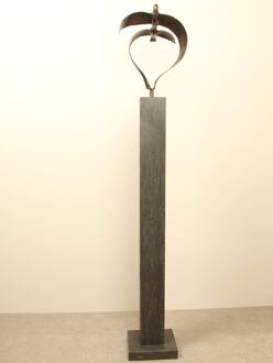 Bronzen beeld 2 vogels boven elkaar, 34 cm