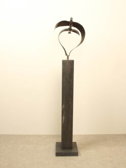 Bronzen beeld 2 vogels boven elkaar, 34 cm