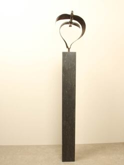 Bronzen beeld 2 vogels boven elkaar, 34 cm