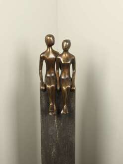 Bronzen beeld Koppel groot zit