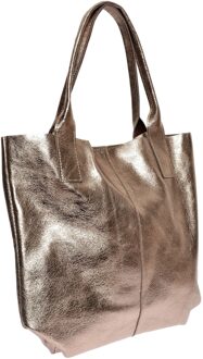 Bronzen Leren Tas Brons - One Size