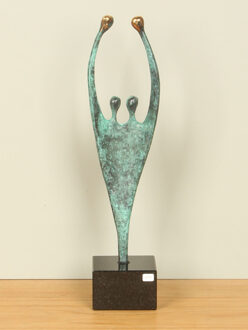 Bronzen sculptuur Gezin, 32 cm