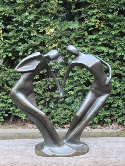 Bronzen sculptuur Groot Samen Hart, 62 cm