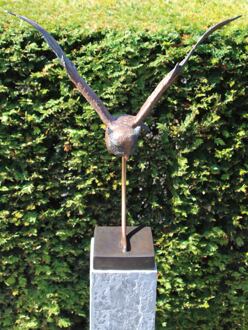 Bronzen tuinbeeld Uil, 55 cm