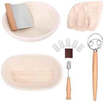 Brood Banneton Proofing Mand Set, 10 Inch Ronde & 9.6 Inch Ovale Brood Proofing Mand Natuurlijke Rotan Banneton