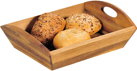Broodmand - bruin - acacia hout - 23 x 32 x 9 cm