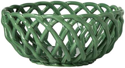 Broodmand keramiek - groen - ø20x9 cm
