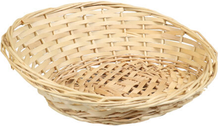 Broodmand ovaal - 24 x 29 x 12 cm - mandje rotan/riet - broodmand Beige