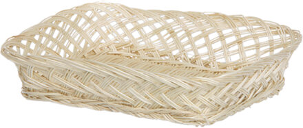 Broodmand rechthoekig - 22 x 30 x 6 cm - mandje rotan/riet Beige
