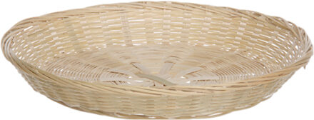 Broodmand rond - bamboe hout - D30 cm - mandje rotan/riet - broodmand Beige