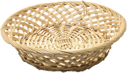 Broodmand rond - kunststof - D33 cm - mandje rotan/riet - broodmand Beige