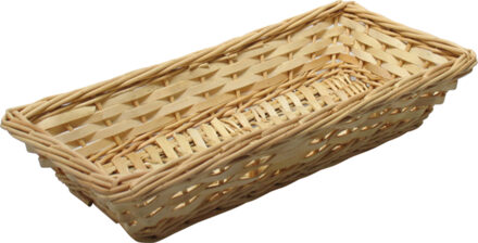 Broodmand/stokbrood mandje - rotan/riet - 17 x 37 x 7 cm - broodmand Beige