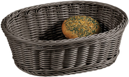 Broodmandje - kunststof - antraciet - L29 x B23 x H9 cm