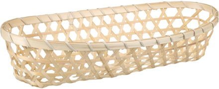 Broodmandje/stokbrood mandje - bamboe hout - 39 x 12 x 8 cm - broodmand Beige