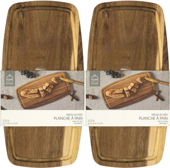 Broodplank - 2x - 36 x 18 cm - acacia hout - snijplank - serveerplank