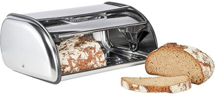 Broodtrommel - 35 x 23 x 14 cm - RVS - brood bewaarbox - bewaardoos Zilver