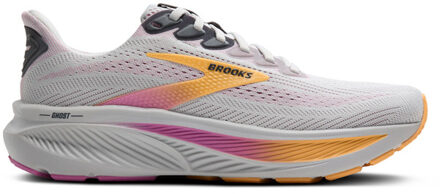 Brooks Ghost 17 Dames wit/oranje - 37 1/2