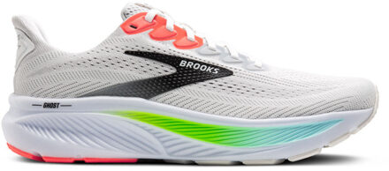 Brooks Ghost 17 Heren wit/roze - 48 1/2