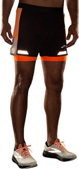 Brooks Run Visible 5" 2in1 Short 2.0 Heren zwart