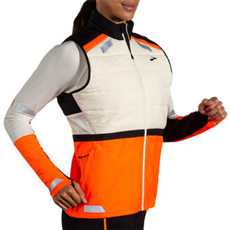 Brooks Run Visible Insulated Vest 2.0 Dames oranje/wit - L